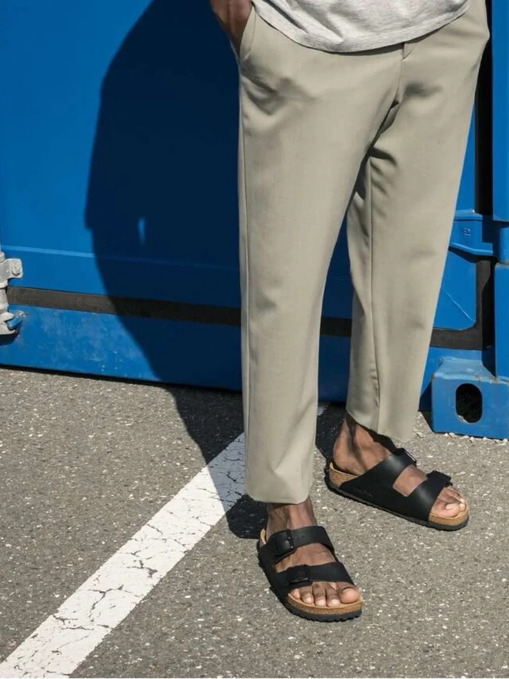 Birkenstock Arizona Soft Footbed  Two-Strap Sandal in Black and Cork
